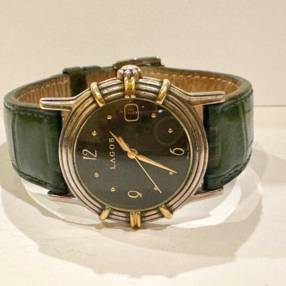 LAGOS Caviar Collection Men's Vintage Watch w/ Crocodile Band